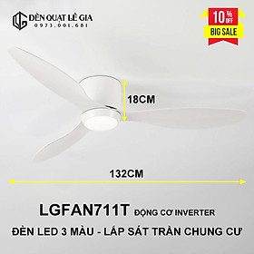 Mua  GIẢM GIÁ SỐC  Quạt Trần Sát Trần LGFAN711V - Gỗ Sồi | Quạt Trần Đèn