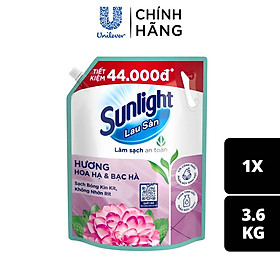 Nước Lau Sàn Sunlight Tinh Dầu Thảo Mộc Hương Hoa Hạ Bạc Hà Túi 3.6KG - Hoa Hạ & Bạc Hà - 3.6kg