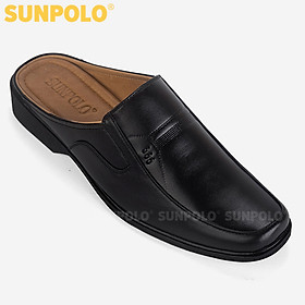 Giày Sapo Bít Mũi Nam Da Bò Cao Cấp SUNPOLO SPO001 (Đen)