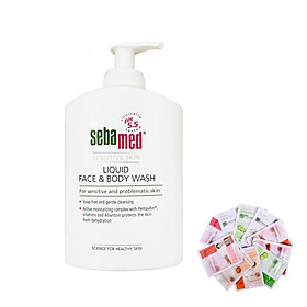 Sữa rửa mặt và tắm toàn thân cho da nhạy cảm Sebamed pH5.5 Liquid Face Body Wash 300ml + Tặng ngay 1 mặt nạ Dermal bất kỳ