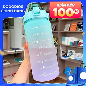 [LOẠI CAO CẤP] Bình đựng nước cho người lười uống nước, có vạch chia báo nhắc giờ uống nước - Sản phẩm chính hãng dododios