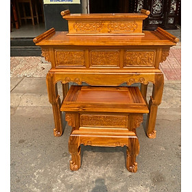 Mua Bộ án giang 2 tầng gỗ tràm bông vàng mẫu chân cong bàn thờ gia tiên bàn thờ bàn cúng