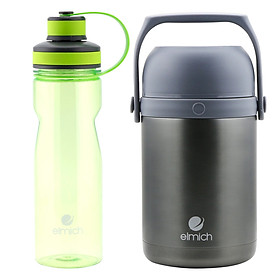 Combo Bình Đựng Thức Ăn Giữ Nhiệt Elmich 2313128 (1800ml) + Bình Nước Thể Thao Elmich 2043021 (700ml)
