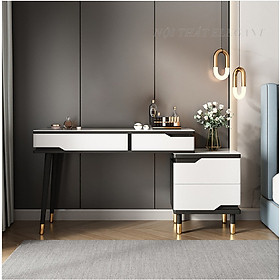 Mua Bộ bàn trang điểm kiểu dáng hiện đại  cá tính  mặt đá Ceramic  chân kim loại sơn tĩnh điện  gương Bỉ  có 4 ngăn kéo - EL-TD25