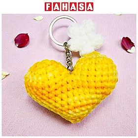 Móc Khoá Len Hình Trái Tim - Màu Vàng