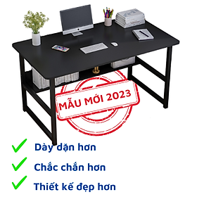 Bàn làm việc kệ lửng mặt dày 1.5cm bo góc an toàn nhiều kích thước, bàn học để máy tính hộp sắt 25x25mm chắc chắn dày dặn