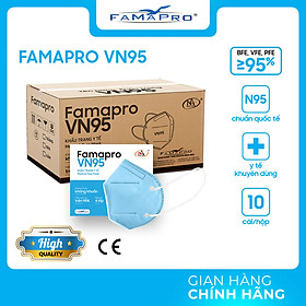 THÙNG - FAMAPRO VN95 Khẩu trang y tế kháng khuẩn 4 lớp Famapro VN95 50 hộp