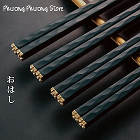 Mua Hộp 10 đôi đũa sợi thủy tinh nhật hoa anh đào vàng bạc chống trơn trượt nấm mốc cao cấp GB4806