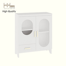 Mua HAPPY FURNITURE   Tủ lưu trữ 2 cửa kính 1 ngăn kéo - CHEVY  TLT_046   70cm x 30cm x 82cm DxRxC