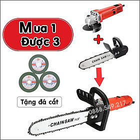 Mua Mua 1 Được 3. Mua Bộ Sản Phẩm Máy Mài Máy Cắt Cầm Tay kèm Đầu Chuyển Đổi Thành Cưa Xích Tặm Kèm 3 Lưỡi Đá Cắt