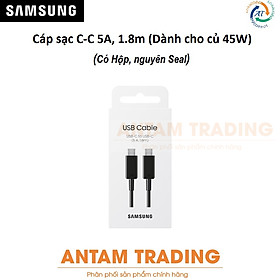 Mua Cáp sạc Samsung C-C 5A  1.8m (Dành cho củ sạc 45W) (EP-DX510) - Hàng Chính Hãng