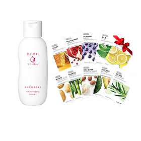 Nước dưỡng làm mềm và trắng da Senka White Beauty Lotion I tặng Mặt nạ dưỡng da The Faceshop Real Nature (1 miếng)