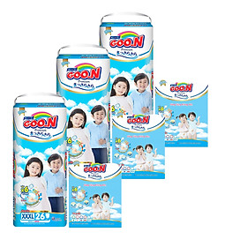 Combo 3 bịch tã quần Goon Premium M56/L46/XL42/XXL36/XXXL26 - Tặng 15 miếng cùng size