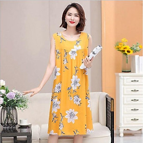 Váy đầm ngủ nữ trung niên V84 - Đồ mặc nhà đẹp cho mẹ - Thời trang mùa hè cho người lớn tuổi trung tuổi U40 U50 Bigsize