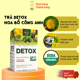 Trà thanh lọc Detox D2021 SACHS TEA 1773 thanh nhiệt, thải độc, mát gan, giúp đẹp da, lợi tiểu thành phần thảo dược tự nhiên 16 túi lọc/hộp