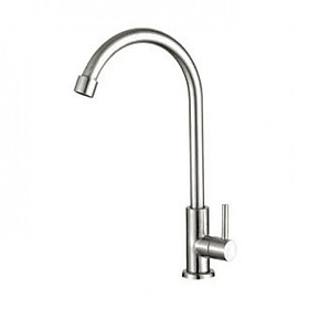 Mua Vòi Chén Lạnh inox SUS 304 Cao Cấp_ vòi rửa chén inox cao cấp ống cong