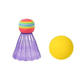 Kids Badminton and Tennis Play Set with Easy to Grip Colorful Rackets, Beach Garden  Gifts