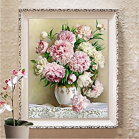 Mua Tranh thêu kín Bình hoa HH0815  kích thước 62 x 80 cm