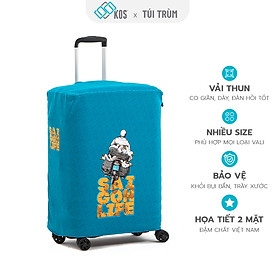 Túi trùm vali du lịch cao cấp hình Xe Vịt Sài Gòn , Size S 20 inch/ M 26 inch/ L 30 inch, thun co giãn 4 chiều