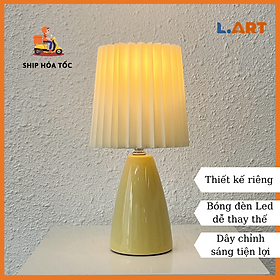 Mua Đèn ngủ vàng đèn decor chao xếp ly nhỏ gọn có nút vặn chỉnh sáng tiện lợi DBG003