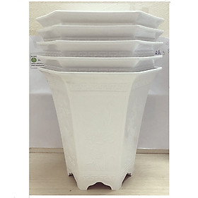5 Chậu Nhựa Trồng Hoa, Cây Cảnh Lục Giác LGC - Số 1