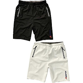 Combo 2 Quần shorts thể thao nam dạng sọt sport đùi chất thun lạnh 4 chiều cao cấp phù hợp tập gym hay mặc nhà màu trắng và đen DUI-P101