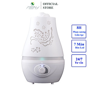 Mua  Hàng Chính Hãng  Máy Xông Tinh Dầu Phun Sương Tạo Ẩm Hồ Điệp Nga My Dung Tích 2000ml Có Điều Khiển Đèn Led 7 Màu Phun Sương Tạo Âm Trong Phòng Điều Hòa