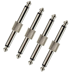 4 Pack 1/4 Inch 6.35mm Straight Pedal Coupler Connector for Guitar Pedal Board Accessory