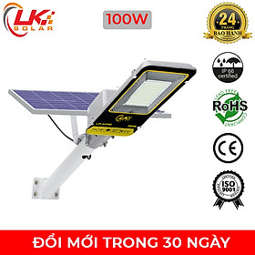 Hình ảnh Đèn Đường Led Năng Lượng Mặt Trời Siêu Sáng 100W CHÍNH HÃNG- LK SOLAR LD-44100, Sử dụng 100% năng lượng mặt trời, lắp đặt ngoài sân, đường phố, trang trại, cảm biến ánh sáng, có remote điều khiển