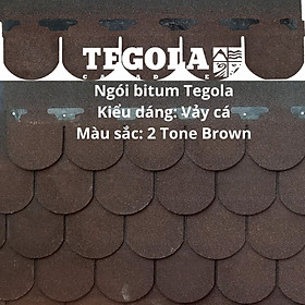 Ngói bitum Tegola - vảy cá - 2 tone brown - ngói lợp vảy cá Italia màu nâu cho biệt thự, nhà gỗ, mái thái, mái nhật, nhà tiền chế... đóng gói 3.05m2/gói