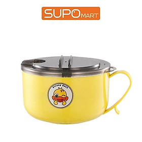 Mua Bát ăn mì SUPO Mart 1000ml  tô úp mì Inox có nắp đậy giữ nhiệt bằng nhựa  cách nhiệt tốt