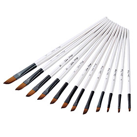 12Pcs Artist Paint Brushes for  Acrylic Watercolor Point Head