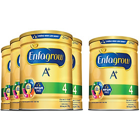 Combo 4 Lon Sữa Bột Enfagrow A+ 4 1.7kg - Tặng Lon Sữa Bột Enfagrow A+ 4 1.7kg