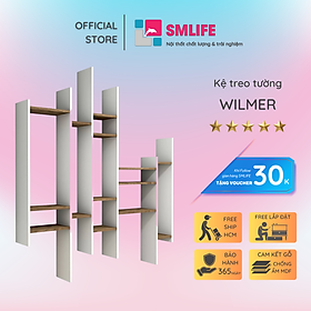 Kệ gỗ treo tường trang trí hiện đại SMLIFE Wilmer | Gỗ MDF dày 17mm chống ẩm | D160xR20xC180cm