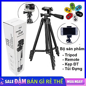 Bộ 3 Món Gậy 3 chân Tripod TF 3120 mẫu mới 2018 + Remote + Kẹp Điện Thoại