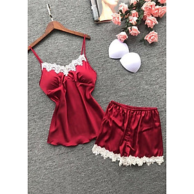 Bộ Ngủ Đùi Phi Lụa Ren Ngực 926