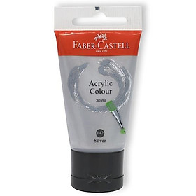 Tuýp màu vẽ acrylic 30ml silver (bạc) Faber 183011
