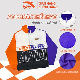 Áo nỉ thời trang bé trai Anta Kids cổ cao khóa zip, chất nỉ da cá 352138719