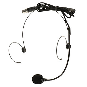 7- Double Ear Hook Wired Headset Headworn Microphone Black XLR 3Pin