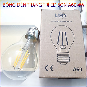 Bóng Đèn Led Edison A60 4 Tim 4W Trang Trí Nhà Cửa 11X6Cm