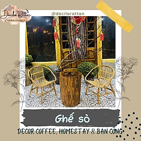 Bàn Ghế Mây Sò Docilo Rattan Giá Tốt Dùng Cho Quán Cafe Quán Cóc Ban Công, Decor Homestay - Ghế