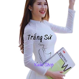 Áo dài trắng học sinh 2 tà lụa nhật / áo dài nữ sinh / áo dài truyền thống