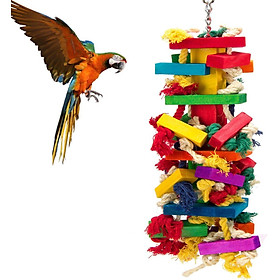 Đồ chơi vẹt chim quá khổ - Đồ chơi nước mắt khối gỗ nhiều màu được đề nghị cho vẹt Macaws xám châu Phi