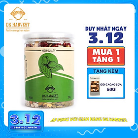 Hạt Mix 8 loại hạt nhập khẩu DK HARVEST - Nhân hạt óc chó vàng, Nhân hạt óc chó đỏ, Hạnh nhân, Macca, Hạt điều, Hạt bí xanh tách vỏ, Hướng dương, Hạt dẻ cười.