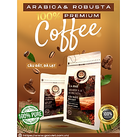 Cà phê Arabica và Robustar cầu đất, đà lạt- 100% cà phê nguyên chất dạng rang xay 500g