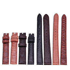 HC8417-18-19-23 Dây đồng hồ Huy Hoàng da đà điểu size 12, 14 màu đen, nâu đất, vàng bò, nâu đỏ