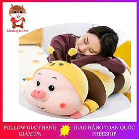 Gấu Bông Heo Ong Nằm- Gối Ôm Heo Cosplay Nhồi Bông Cao Cấp
