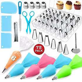 72Pcs/Set Cake Decorating Kit Cream Decoration Scraper Pastry Bag ...