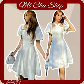 ĐẦM XÒE CHÉO DÂY CỔ TAY PHỒNG  14451