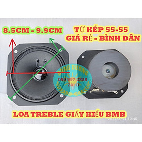 LOA TRÉP GIẤY 2 TỪ  LOẠI VUÔNG 8.5 X 9.9CM - GIÁ 1 ĐÔI  - LOA TRÉP LẮP THÙNG NẰM